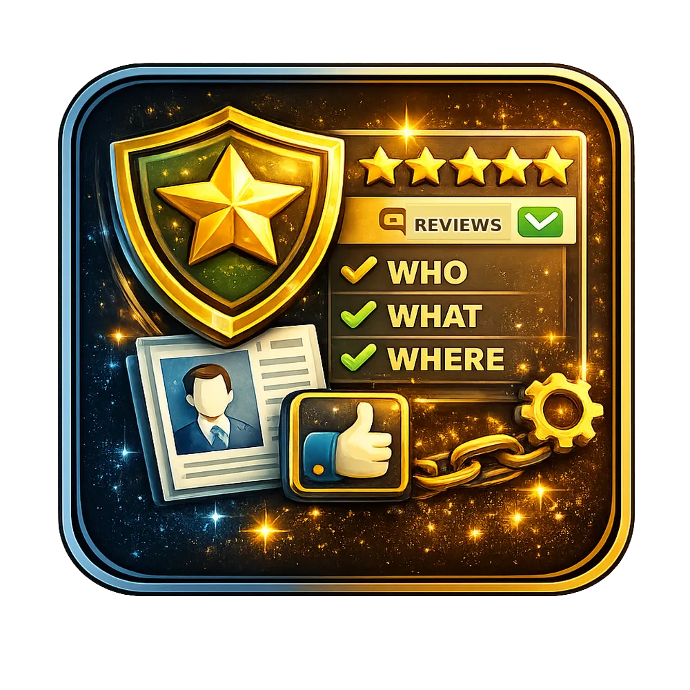 Trust and reviews icon representing credibility signals for Coronado SEO